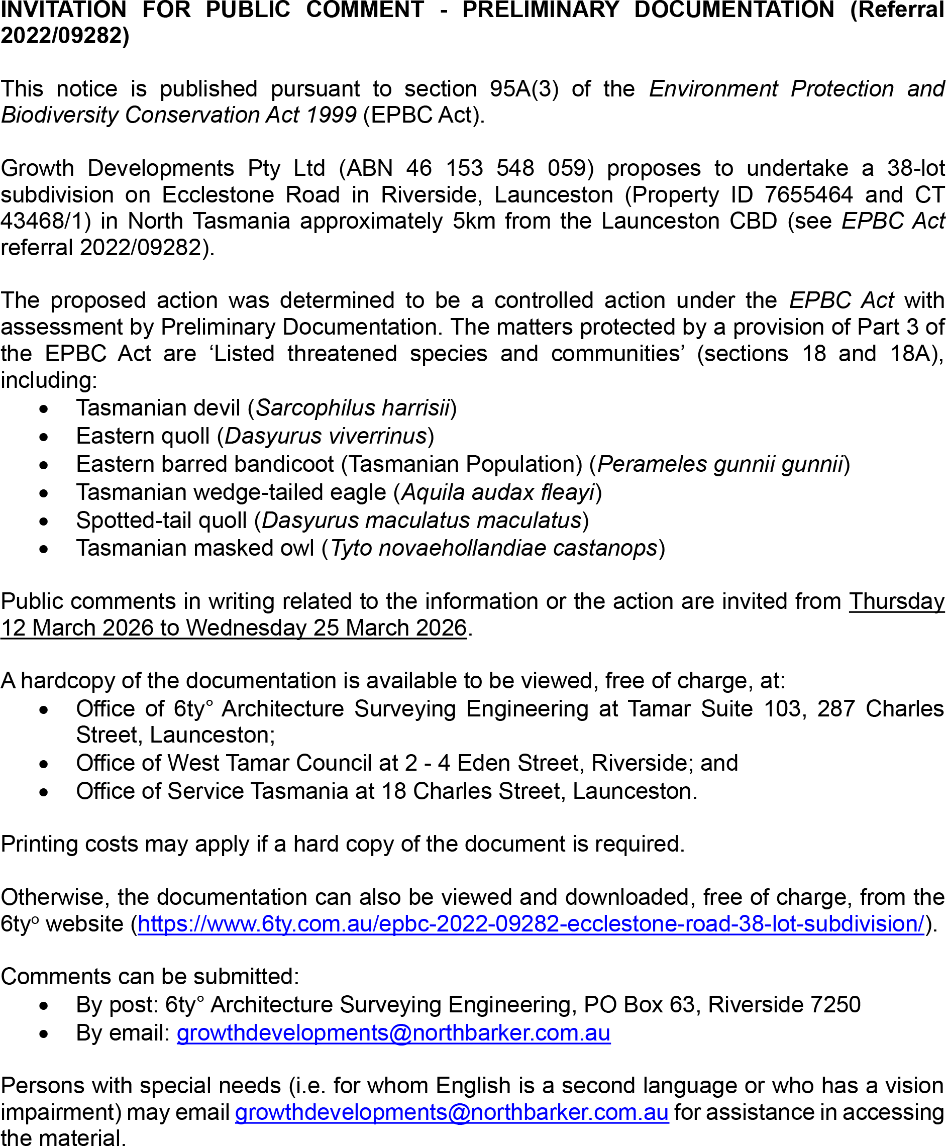 notice as published